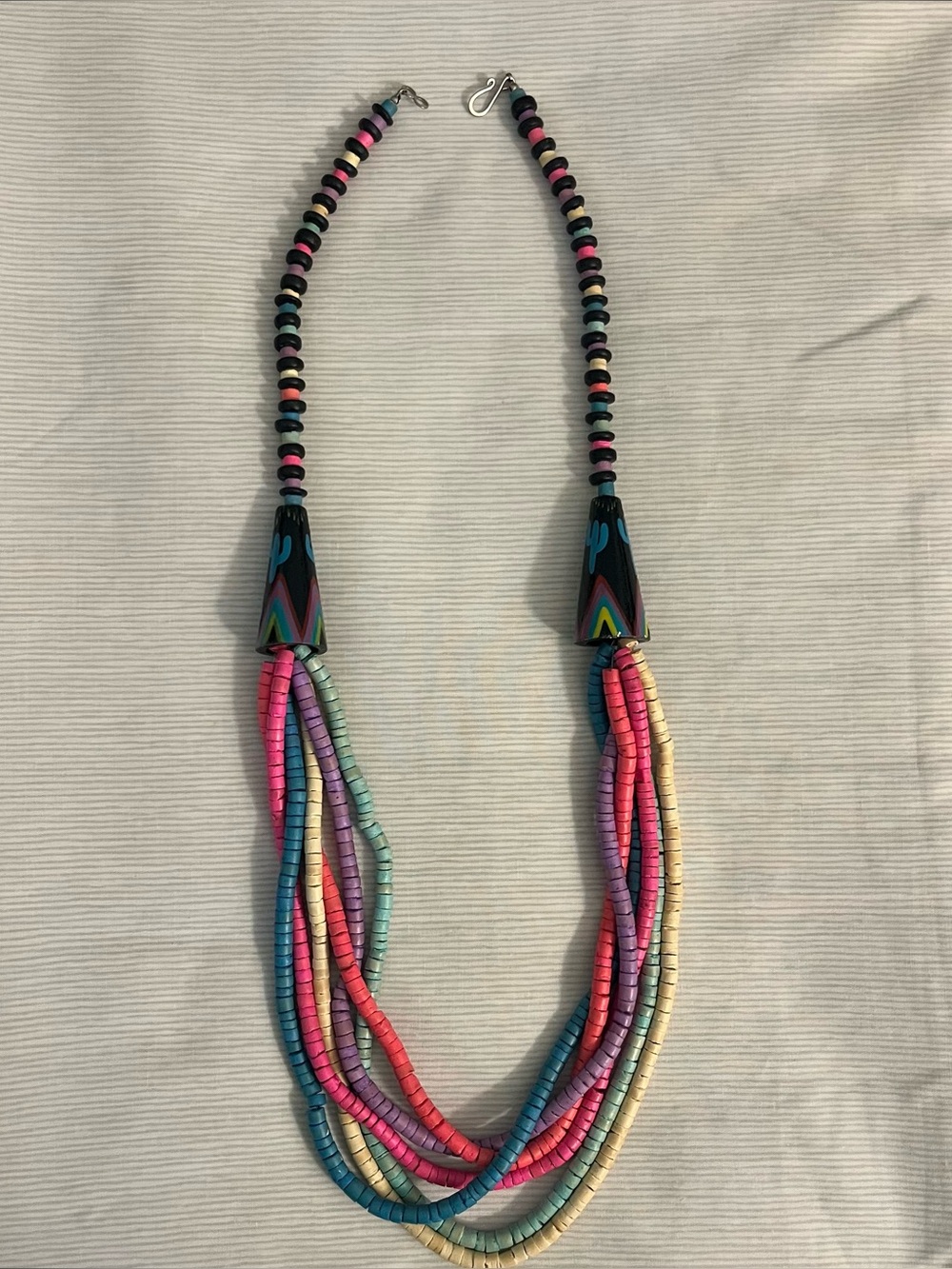 Vintage Multi-Color Beaded Tassel Necklace - Women Jewelry 80’s/90’s Boho